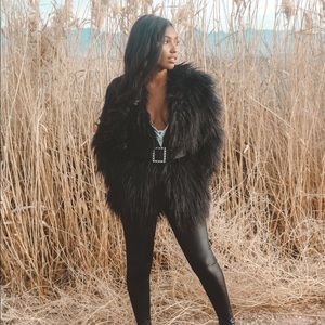 Black Faux Fur Coat